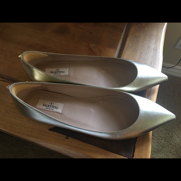 Valentino Shoes - Valentino gold ballet flats size 40 no offers